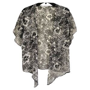 AMERICAN EAGLE OUTFITTERS Women’s Black & White Hawaiian Beach Cover Up-Size S/P